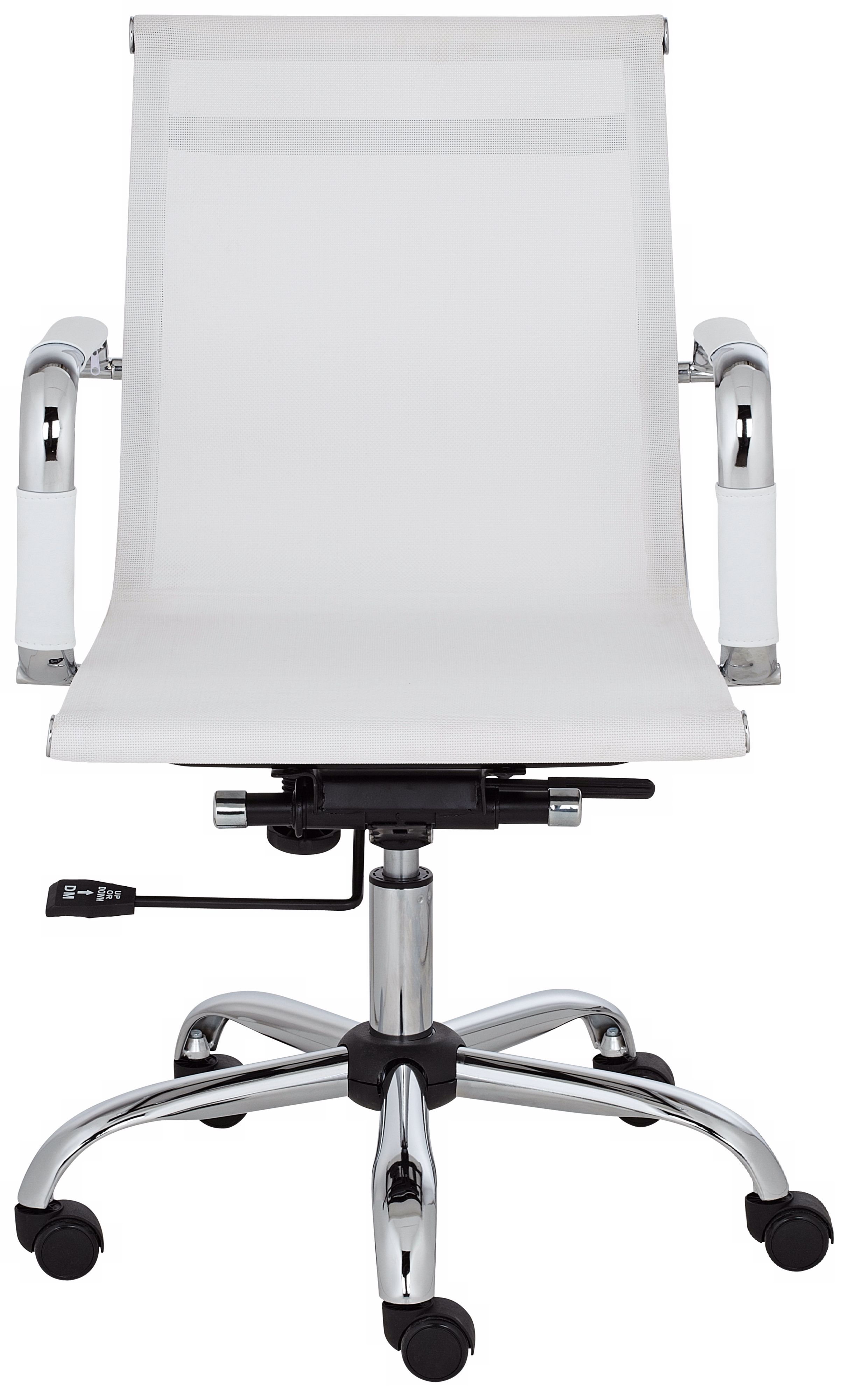 Lealand White And Chrome Low Back Desk Chair Lealand White and Chrome Low Back Desk Chair U7602 Lamps Plus