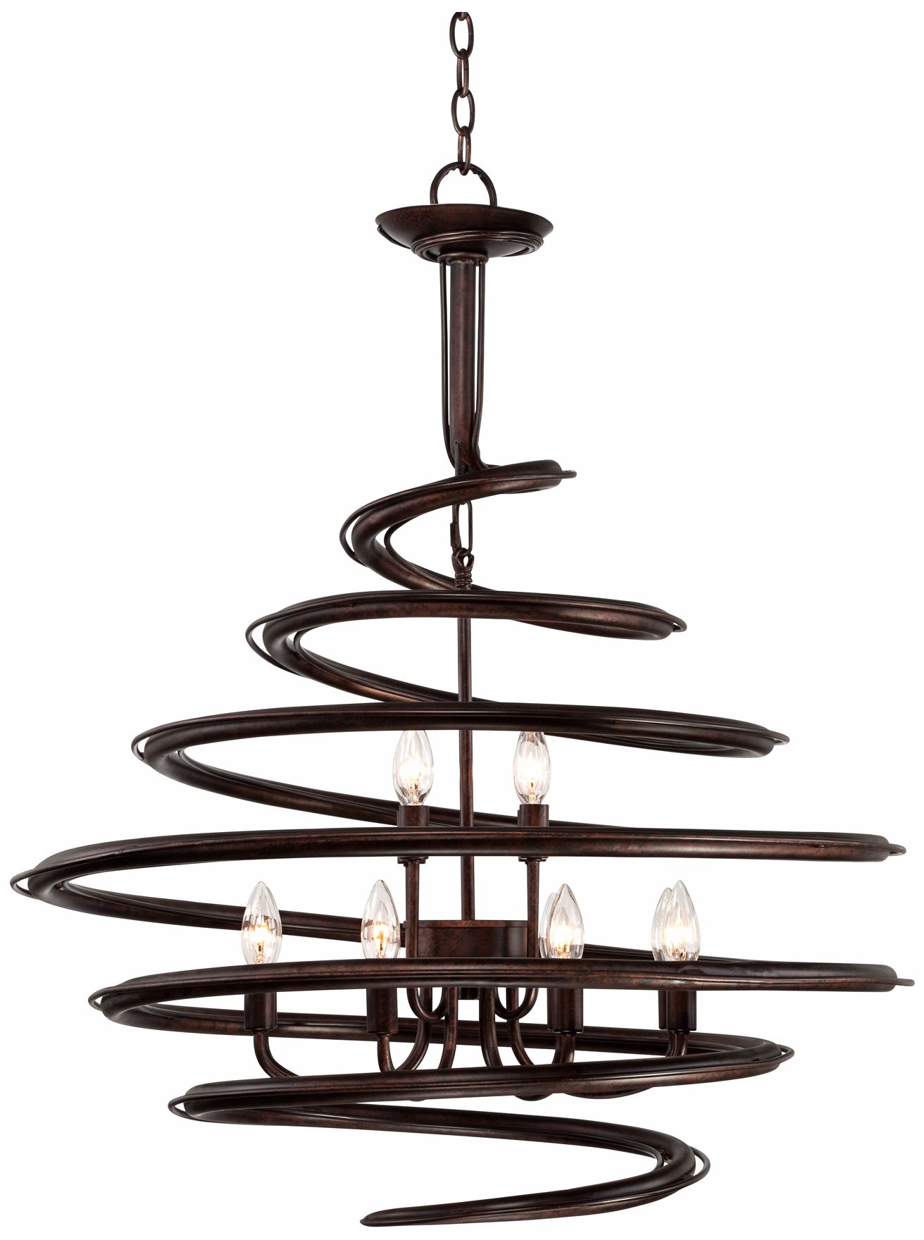 Franklin Iron Works Bronze 30 3/4" Wide Swirl Chandelier U8950