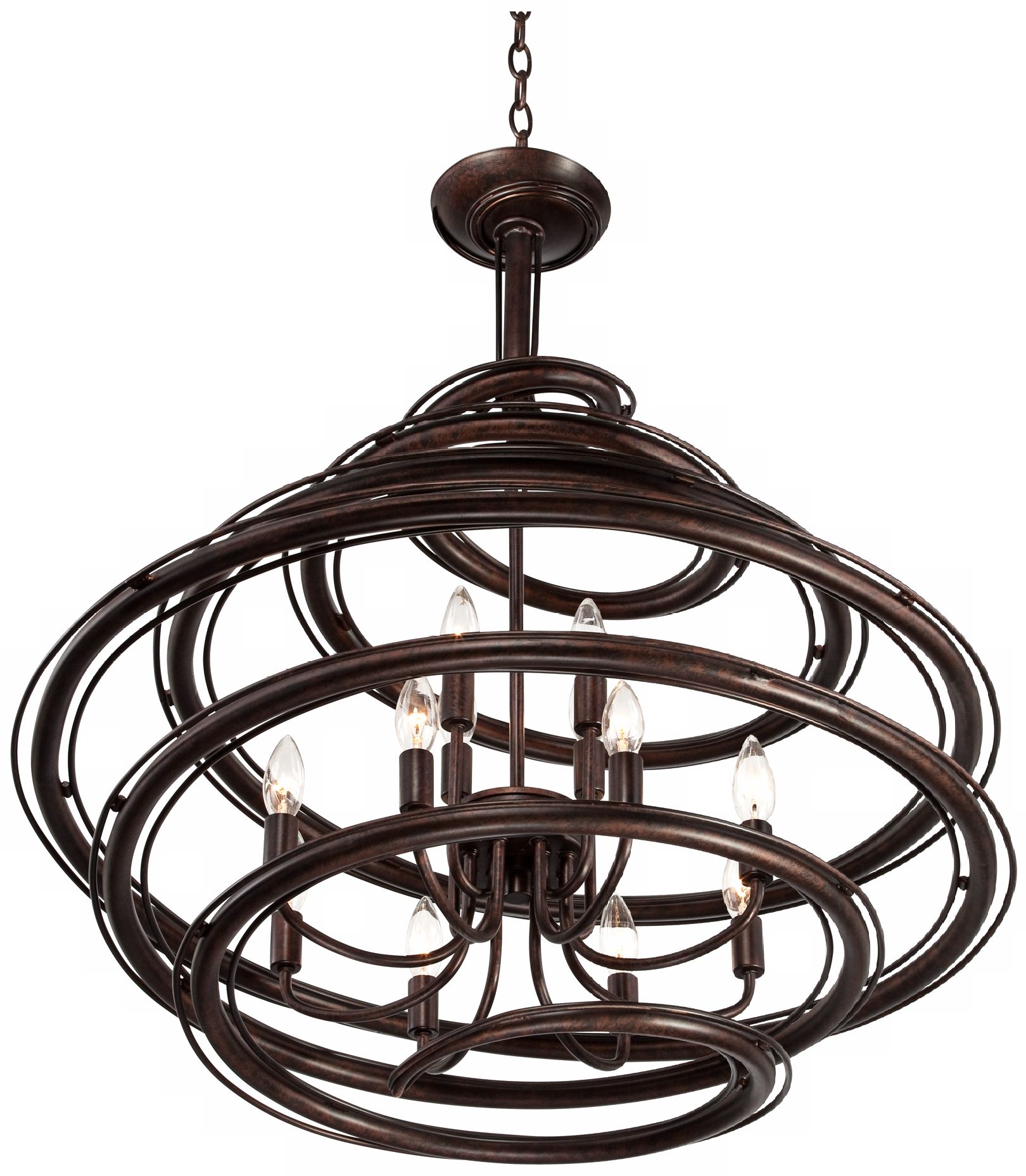 Franklin Iron Works Bronze 30 3/4" Wide Swirl Chandelier U8950