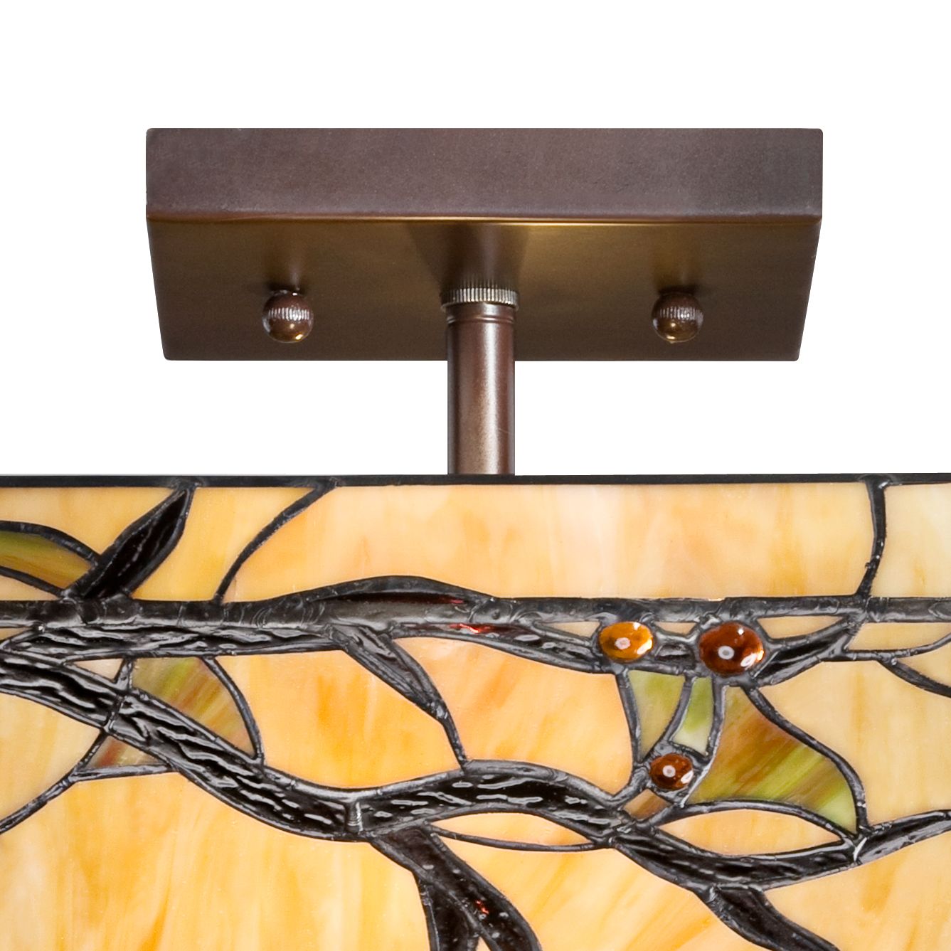 Budding Branch 14" Wide TiffanyStyle Ceiling Light W2548 Lamps Plus