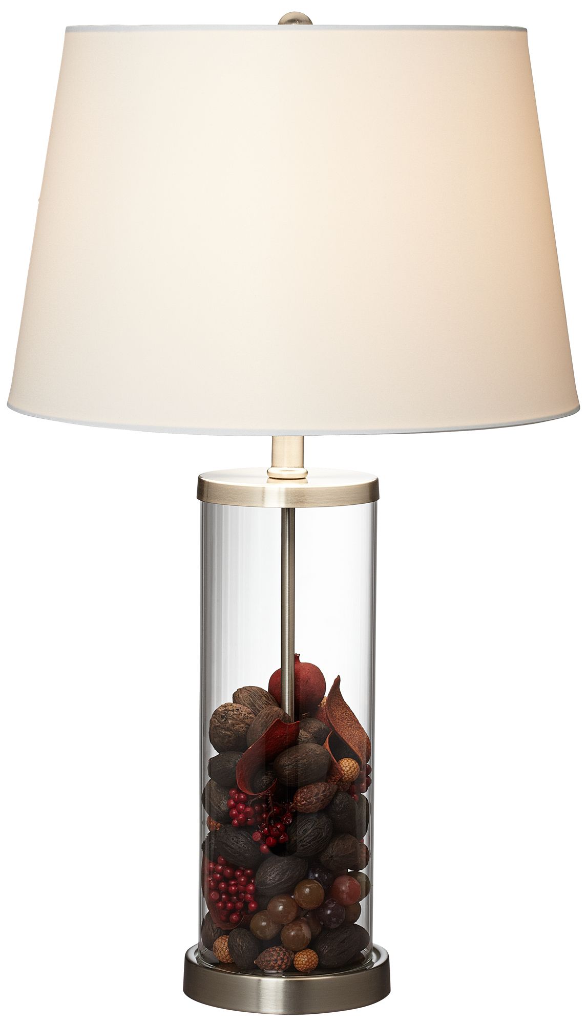 Glass and Steel Cylinder Fillable Table Lamp X1219 Lamps Plus