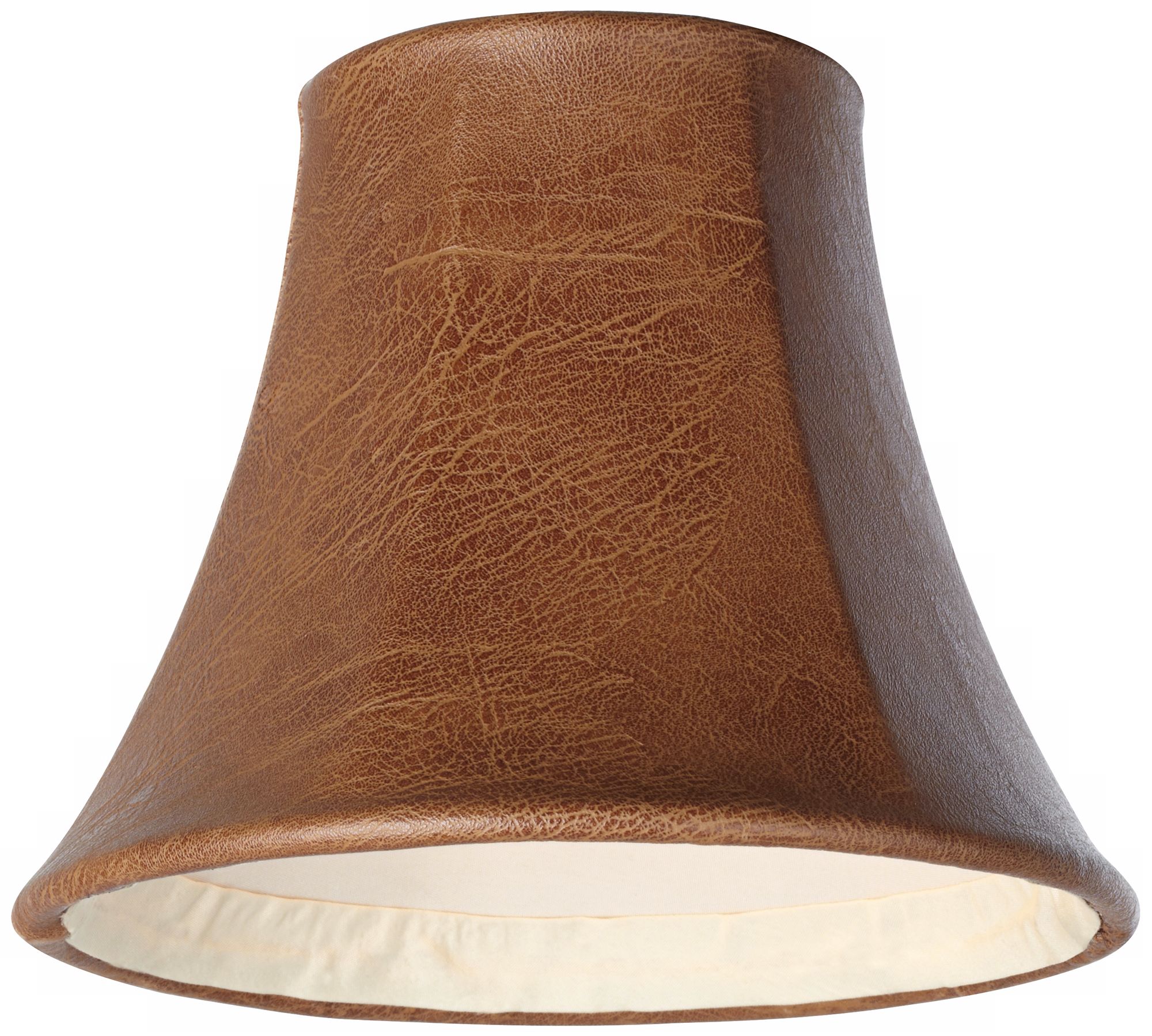 Brown Faux Leather Lamp Shade 3x6x5 (ClipOn) Y1843 Lamps Plus