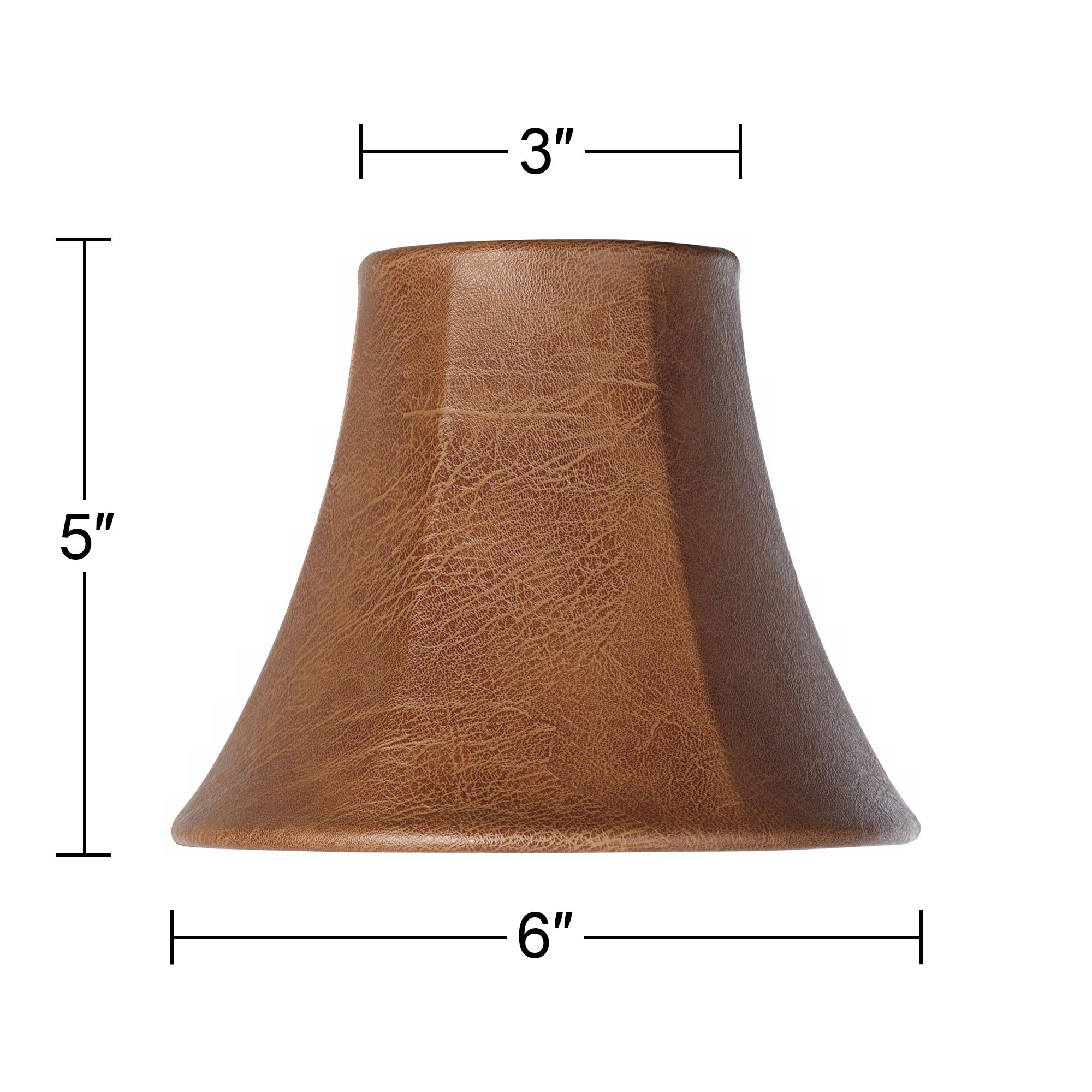 Brown Faux Leather Lamp Shade 3x6x5 (ClipOn) Y1843 Lamps Plus