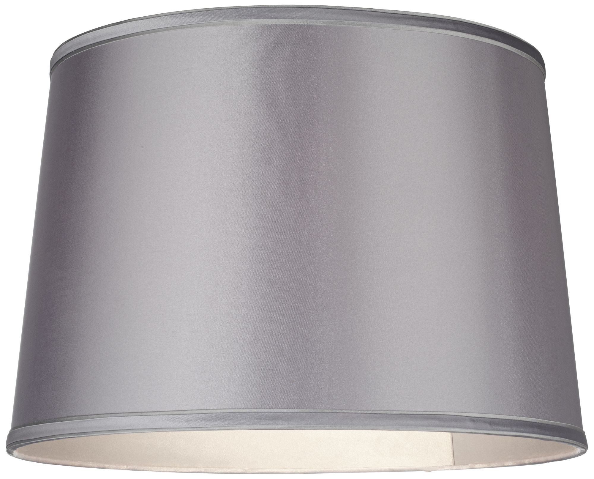 Sydnee Satin Light Gray Drum Lamp Shade 14x16x11 (Spider) Y5644