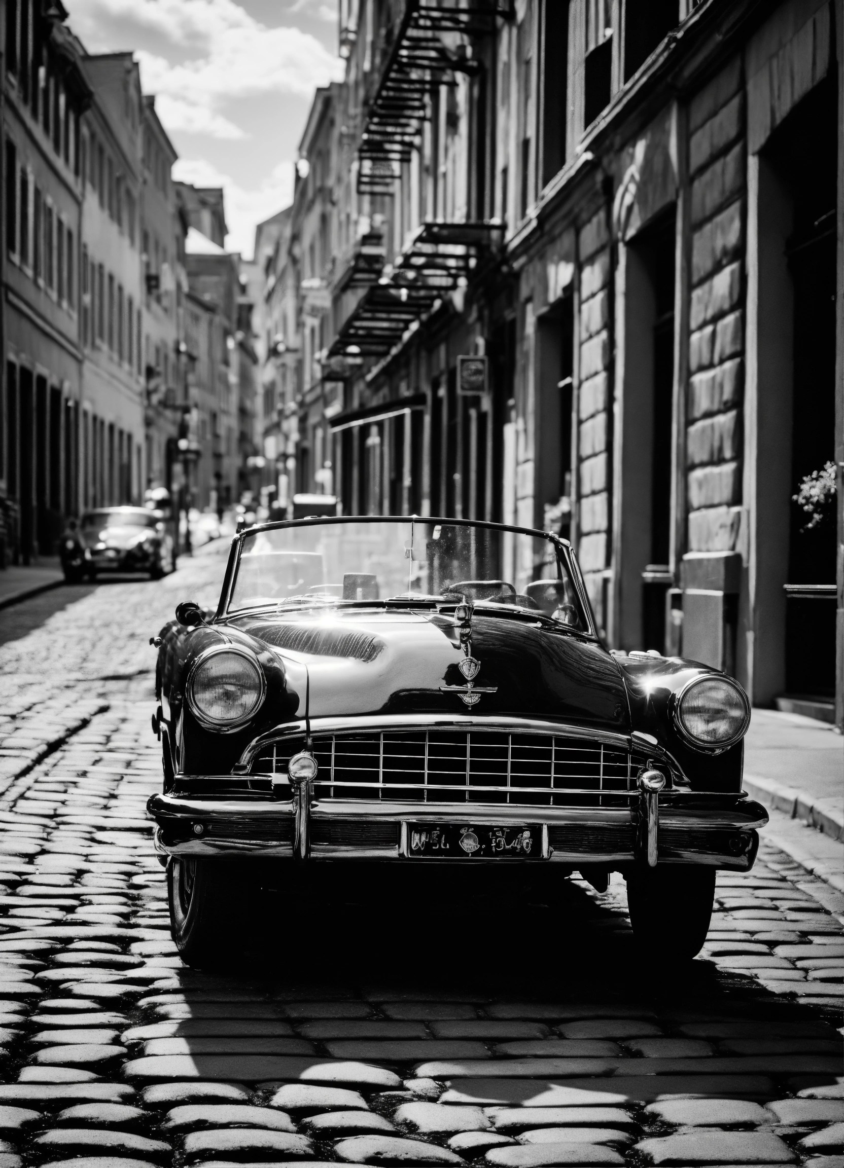 Lexica Black and white photo capturing the essence of VieuxMontreal