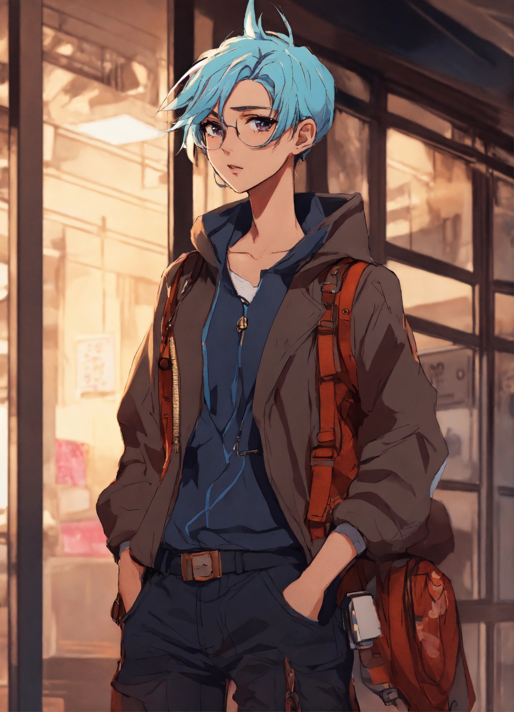 Lexica Anime style, genderfluid character