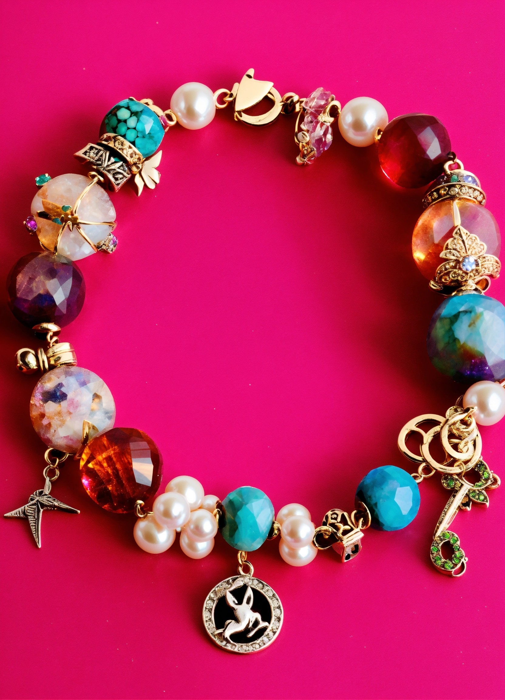 Lexica A mix of different types of charms and charms on a pearl and