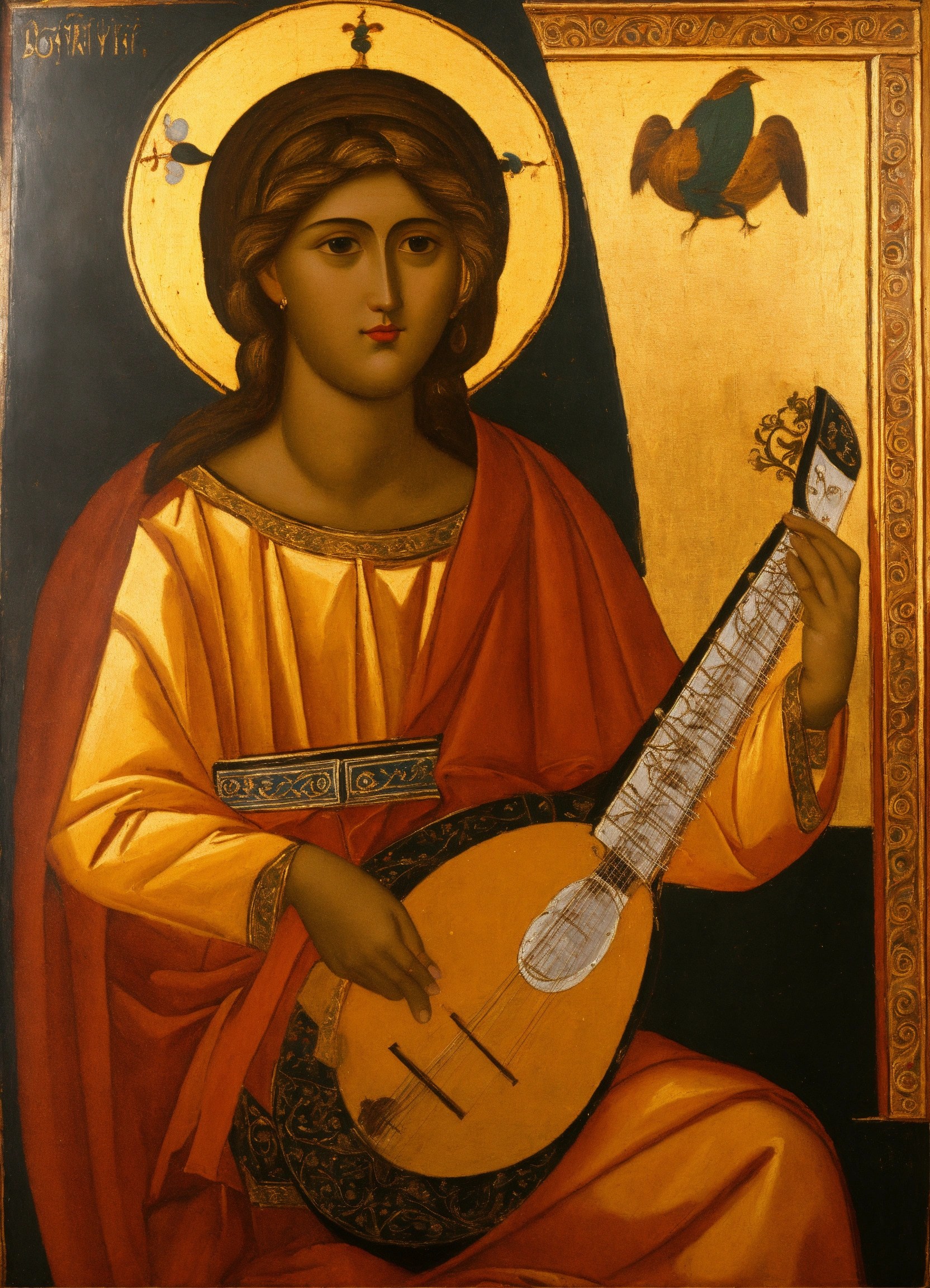 Lexica A Byzantine painting with Greek bouzouki