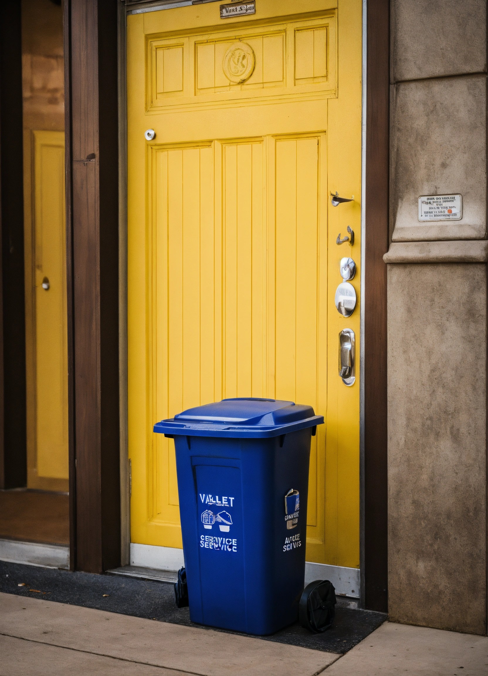 Lexica Kitchen trash can, outside of apartment door vallet trash service