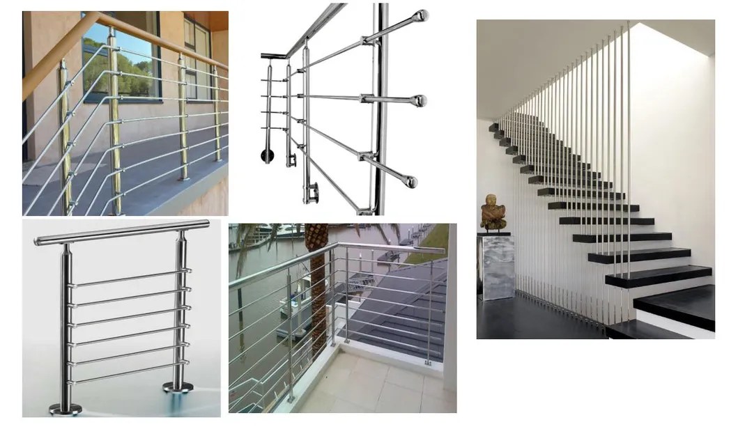 Modern Cheap Stair Railing Design Rod Bar Railing Stainless Steel