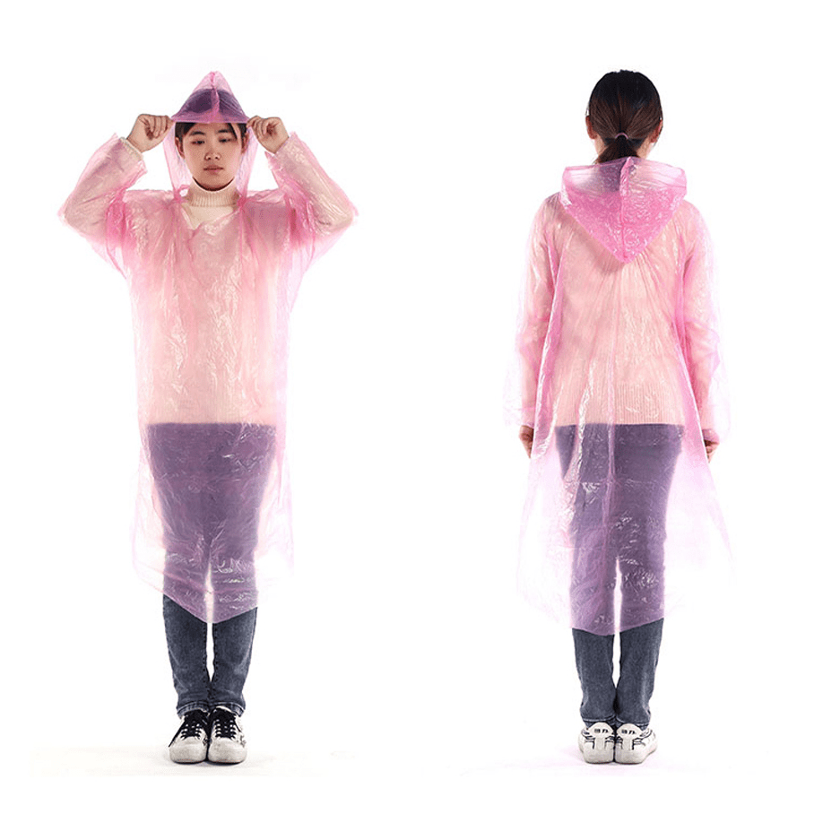 Disposable Rain Jacket Plastic Emergency PE Raincoat China PE