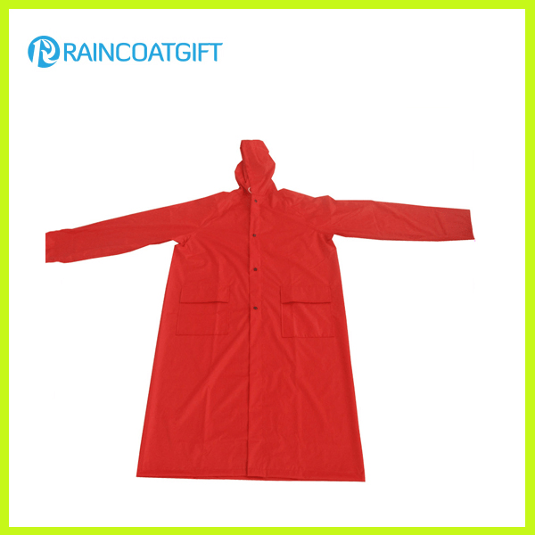 PVC Polyester PVC Men′s Long Raincoat Rpp028 China Long Raincoat and