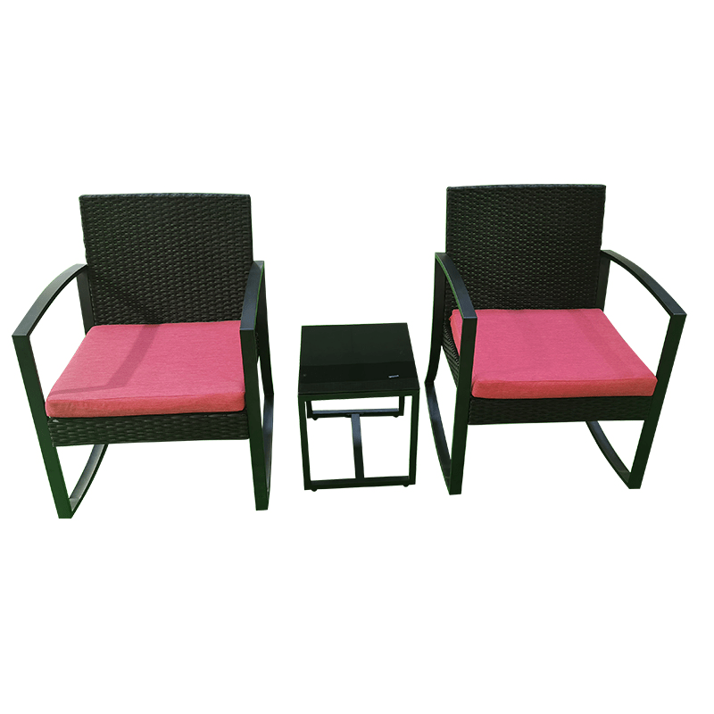 High Quality All Weather Rattan Outdoor Set 3PCS Plastic Injection