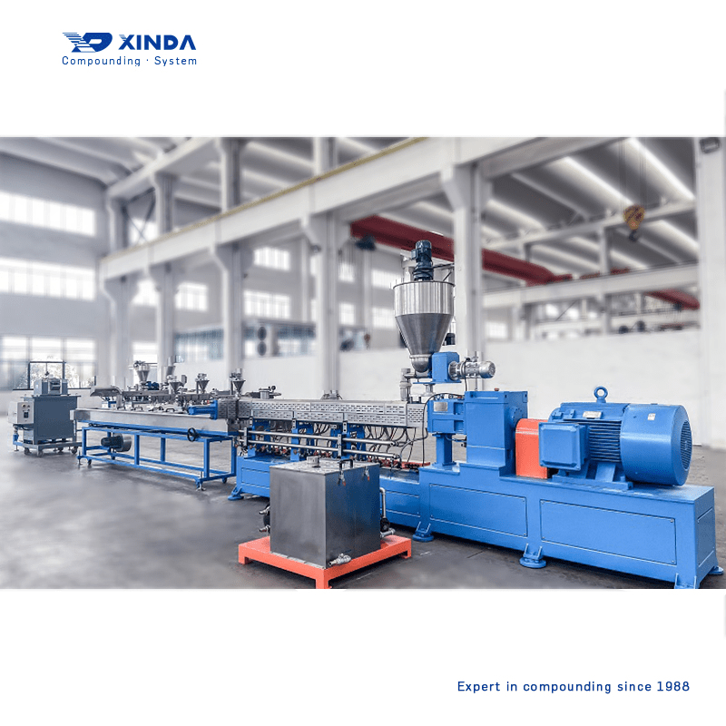 Compounding Pellet Extruder Line Calcium Carbonate Masterbatch PVC