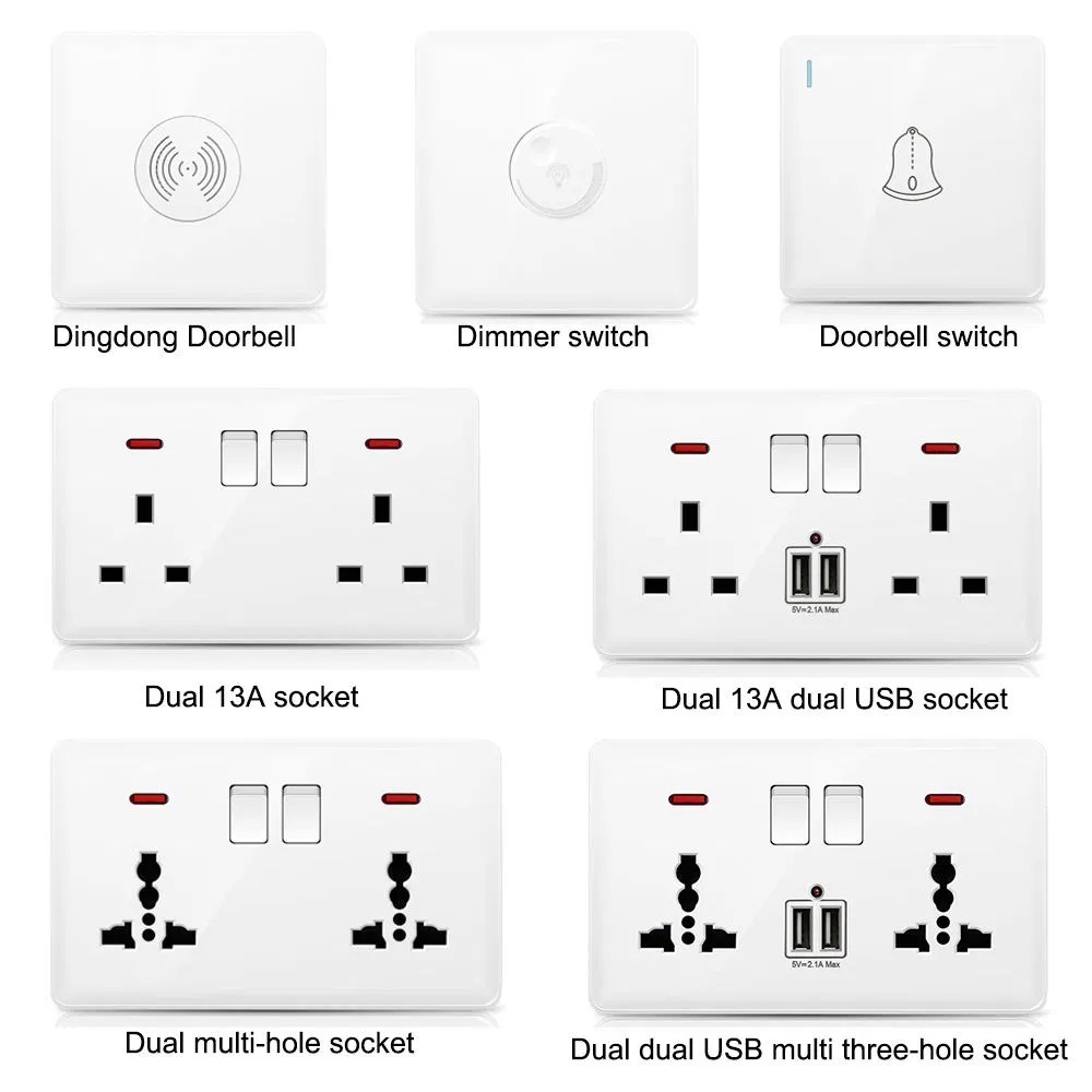 Factory Universal Standard Double Switched and Socket Outlet 13A