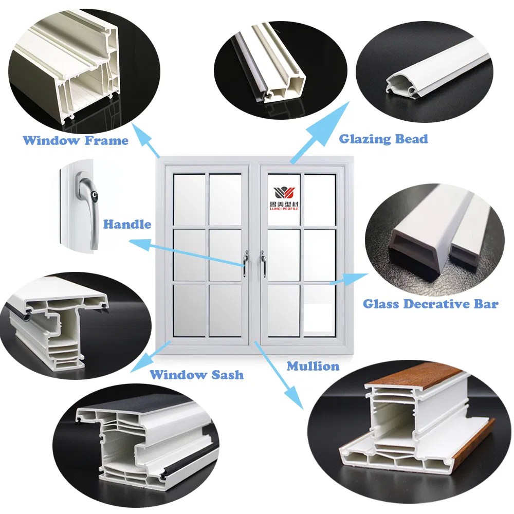 UPVC Window Frame Profiles PVC Window Profile PVC Window Profile and