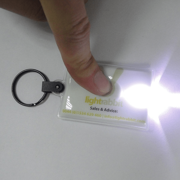 Promotional Custom Logo Soft PVC Mini Square Shape LED Light Keychain/Key Ring China Keychain