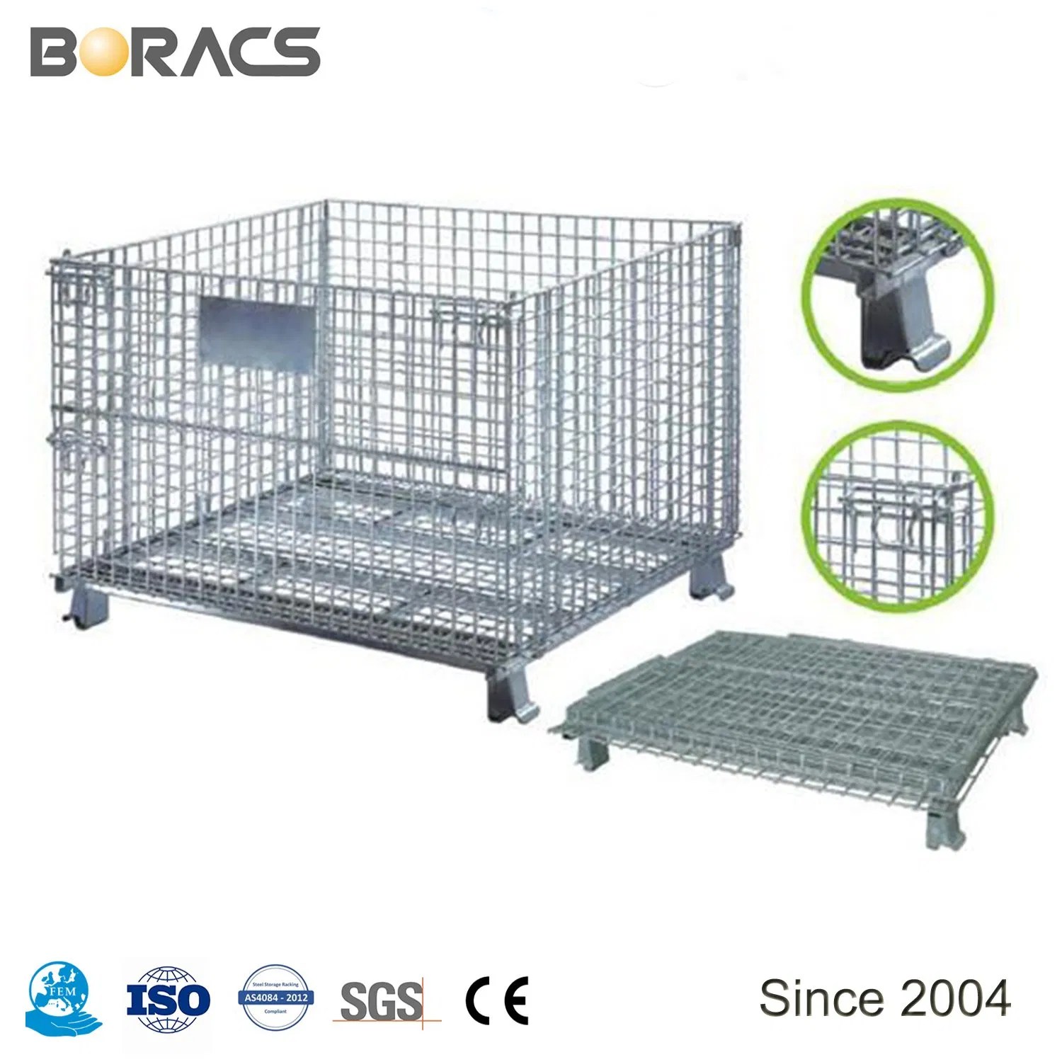 Heavy Duty Steel Metal Wire Pallet Racking Wire Mesh Cages Racking Material Storage Racking