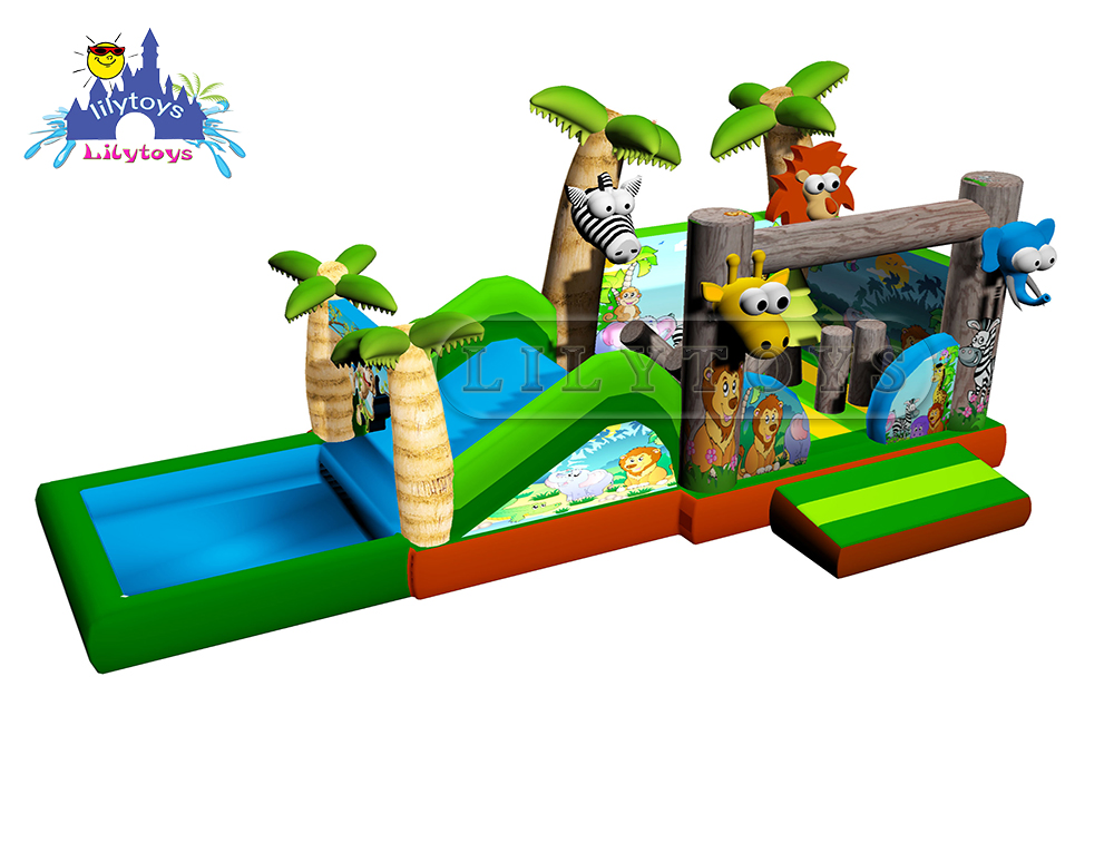 Lilytoys Inflatable Jungle Slide, Inflatable Pool Slide, Custom Slip N
