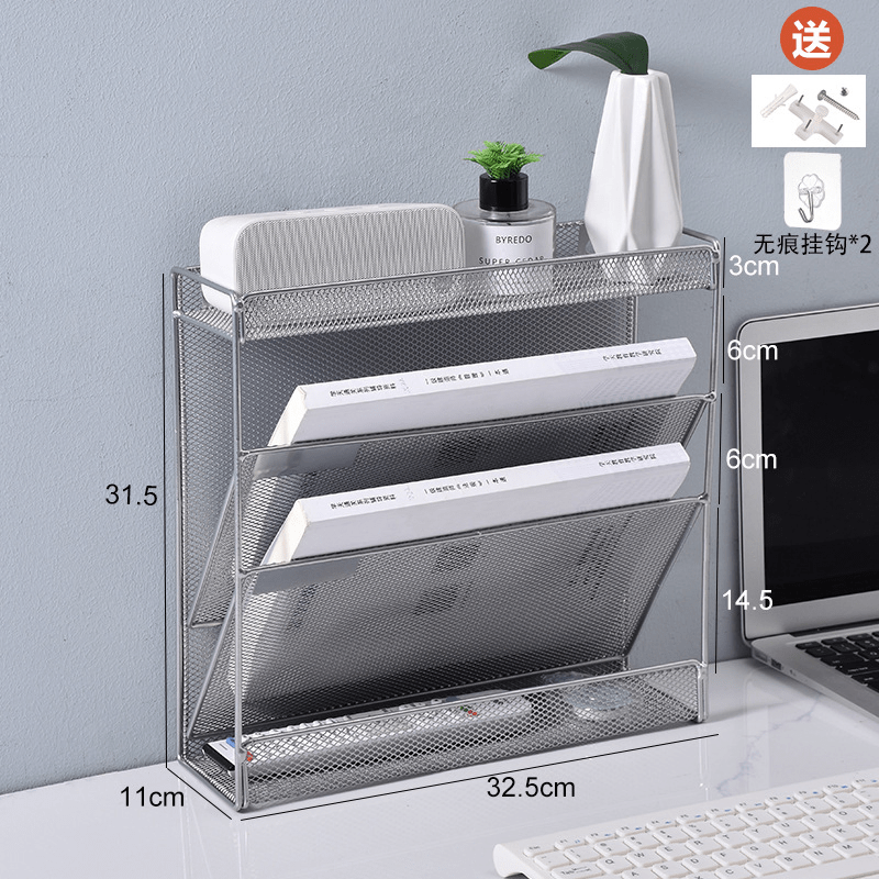 WallMounted File Storage Rack WallMountable Folder Rack Metal Book