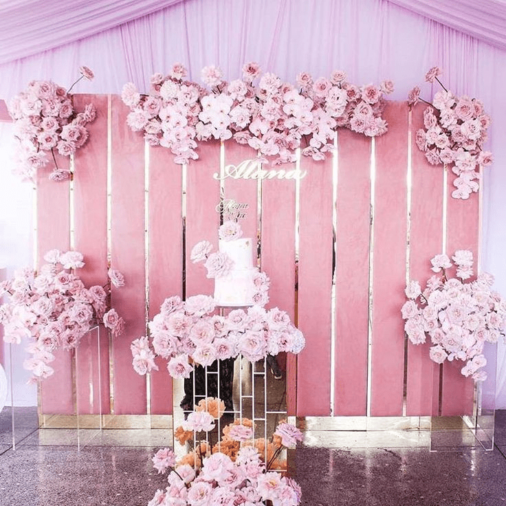 Round Display PVC Wedding Backdrop Round Velvet Backdrop Beautiful