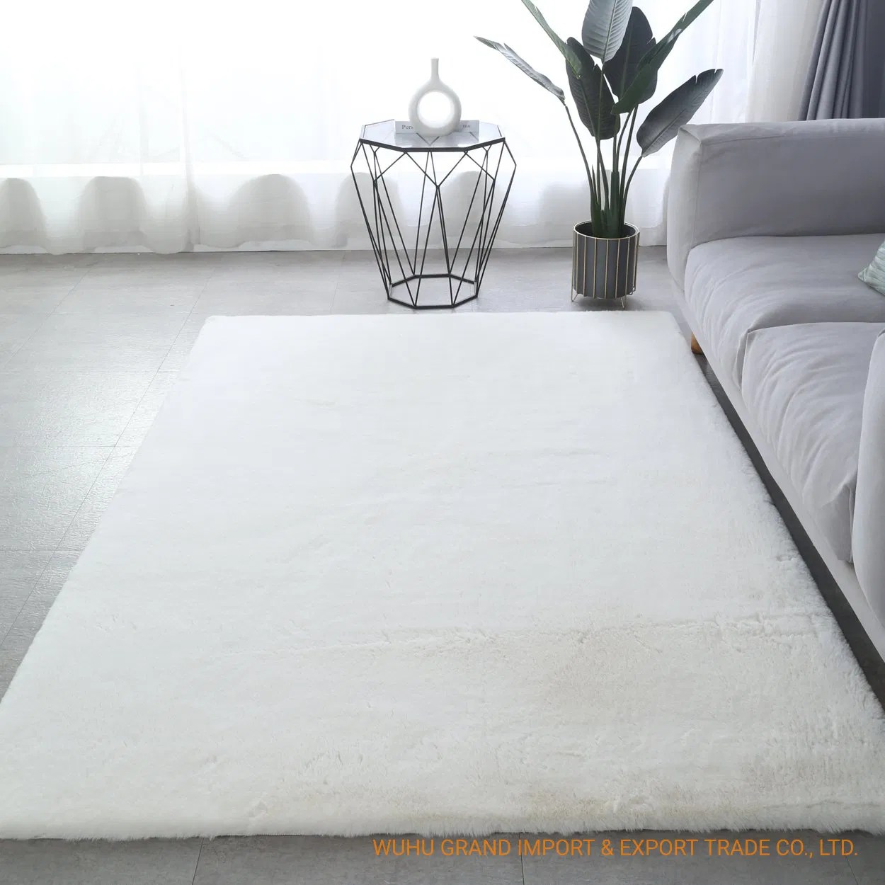 Ivory Faux Rabbit Fur Shaggy Area Rug China Water Absorbent Rug and Wholesale Kids Rug price