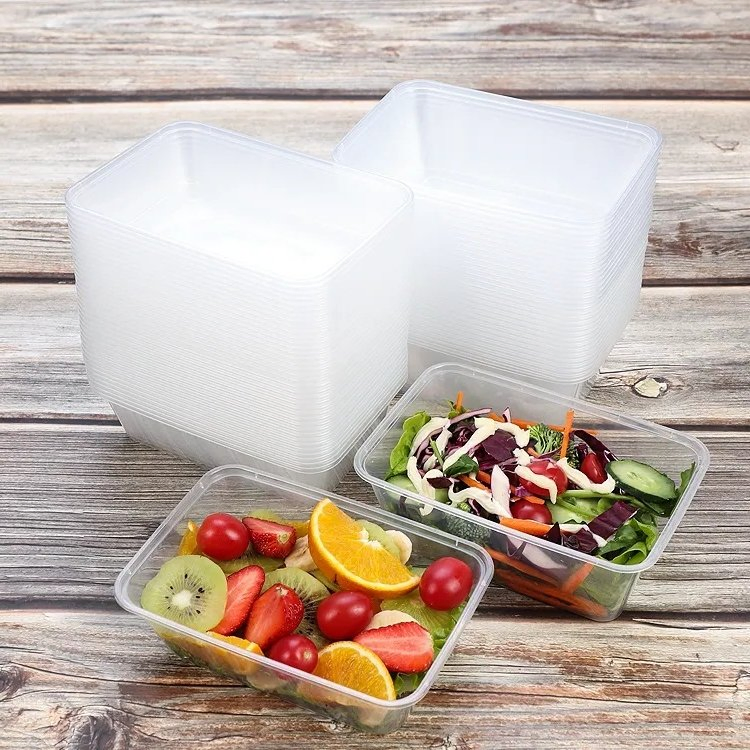 Disposable Plastic Packing Microwave Rectangular Food Container Empty