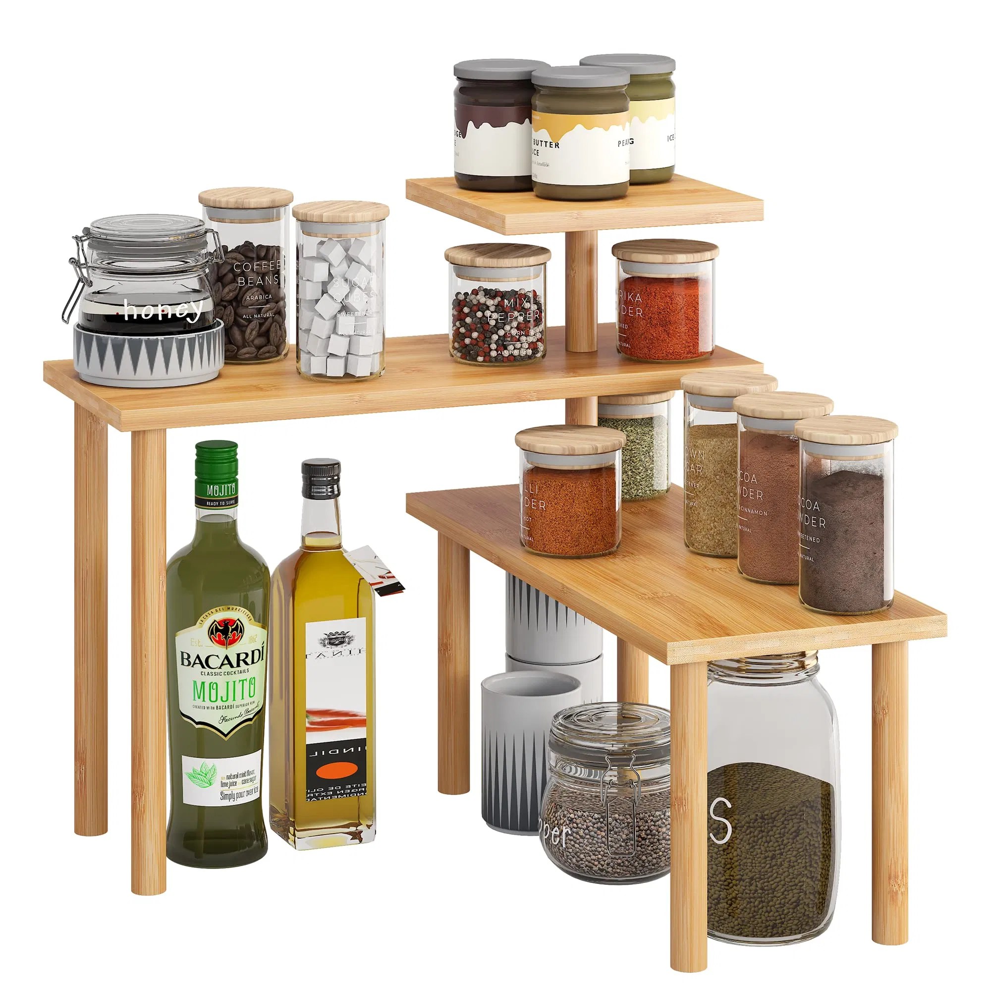 Kitchen Corner Shelf Countertop Organizer Adjustable Spice Rack Corner