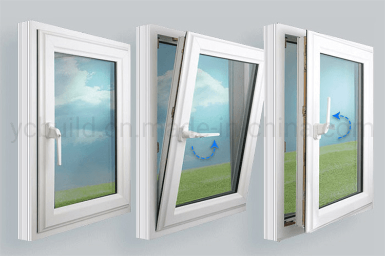 Modern Style UPVC Inward Opening and Inner Inverted Window Opening