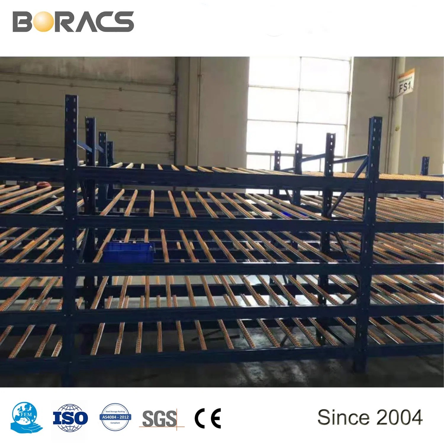 FlowThrough Rack Foods Storage Rack with Wheel for Warehouse Heavy