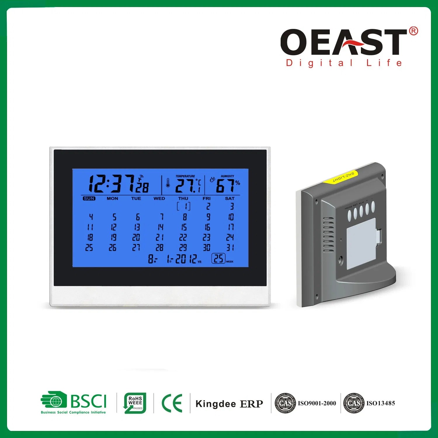 Digital Desktop Calendar Clock with Thermometer China Room and Home price