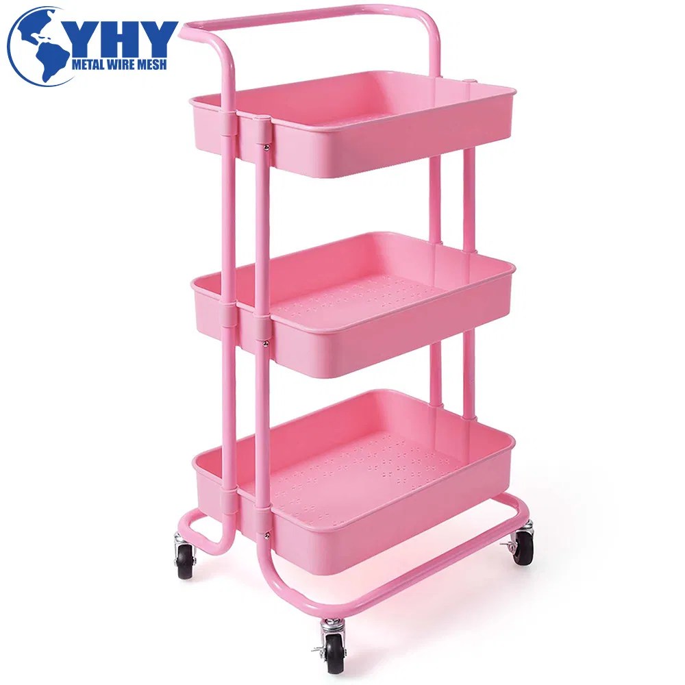 3 Layer Storage Rack Kitchen Trolley Movable Shelf China Storage Rack