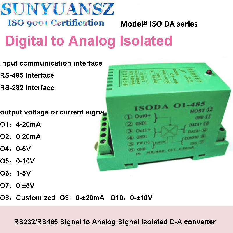 RS485 RS232 to Analog Signal Modbus RTU Communication Protocol