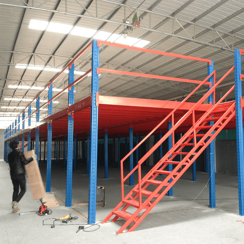 Warehouse Industrial Shelf Stacking Racks Mezzanine Platform Steel