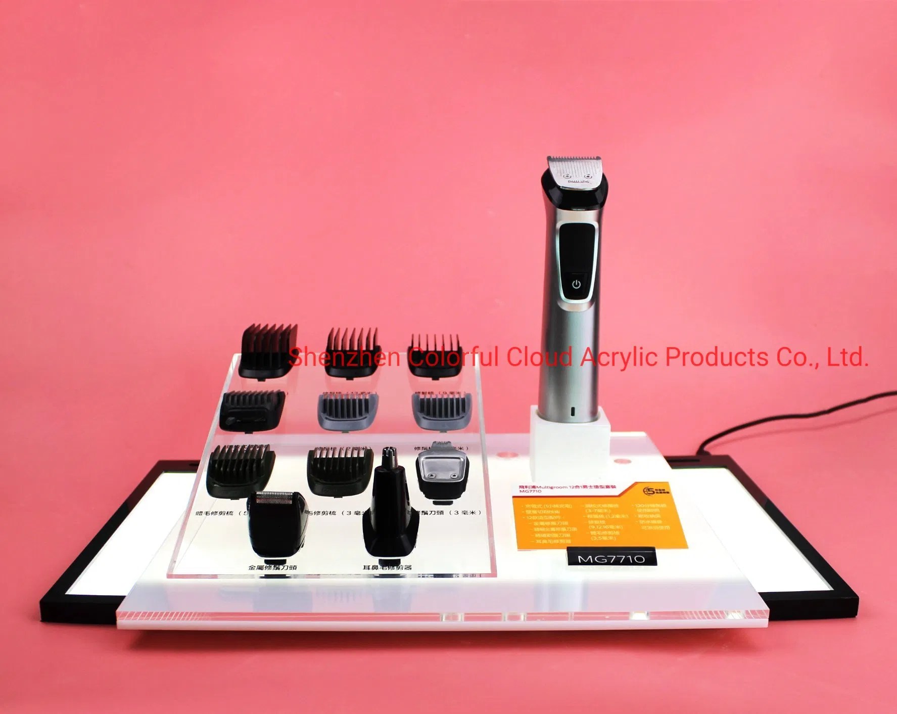 White Customized Electric Razor Acrylic Display Stand China Electric