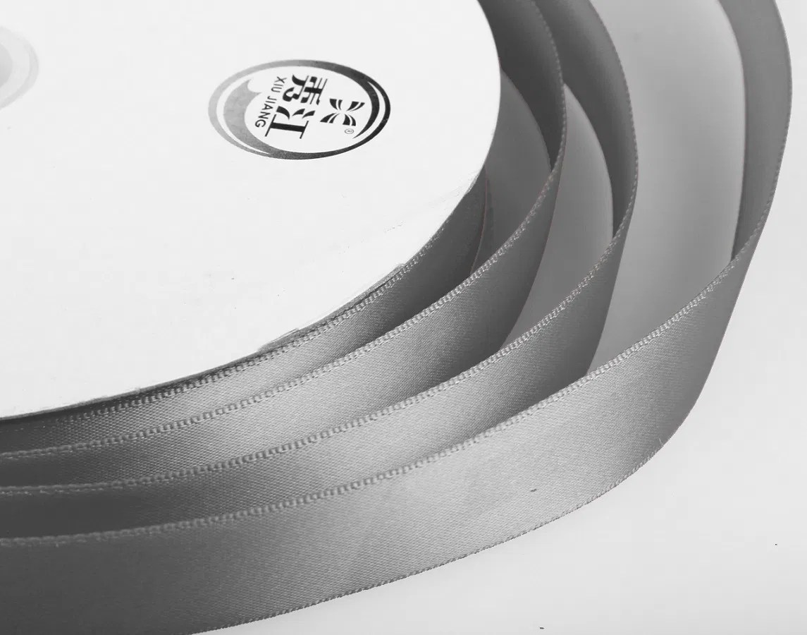 China 1" Grey Satin Ribbon China Ribbons, Polyester Satin Ribbon