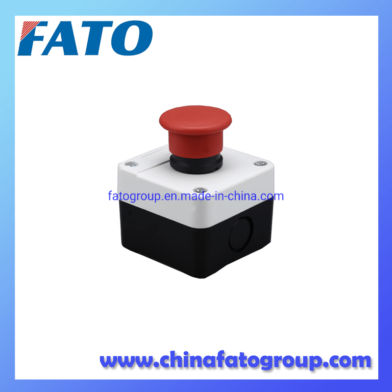 Push Pull Mushroom Button Stop Button Waterproof Cable Control Box China Pushbutton Switch and