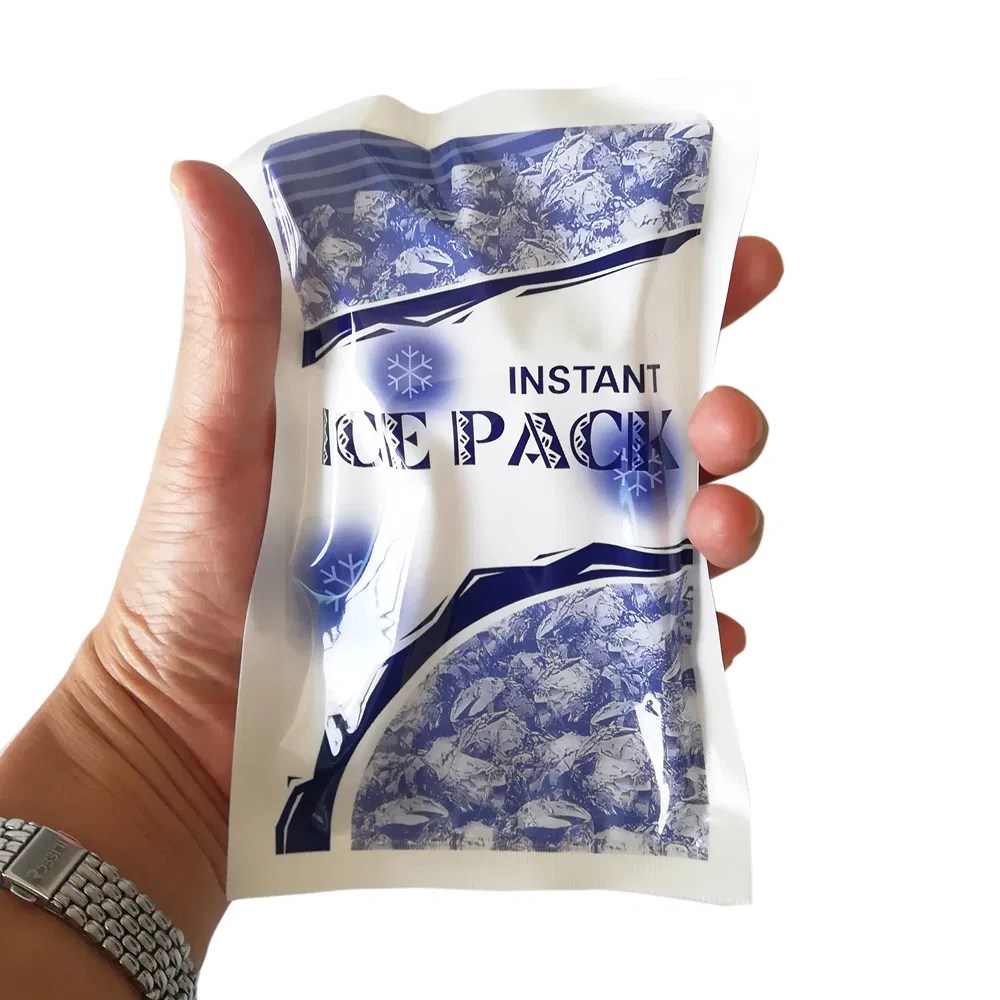 Customized 160g Cold Pack Disposable Quick Instant Ice Pack Ice Bag and 160g Clear Ice Cube