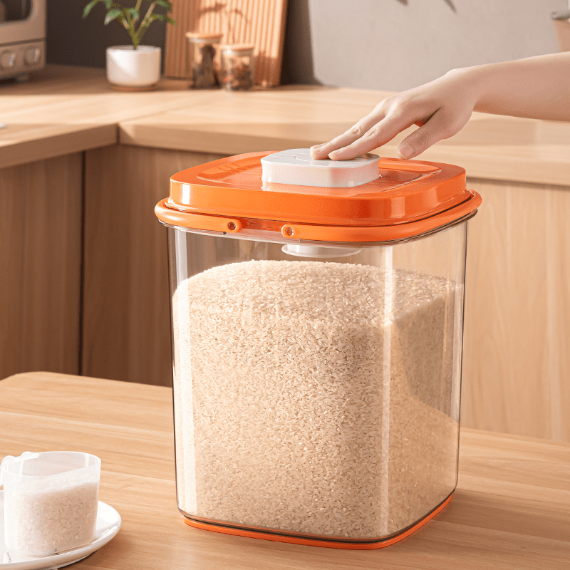Rice Storage Container Automatic PressType Rice Container Plastic Food