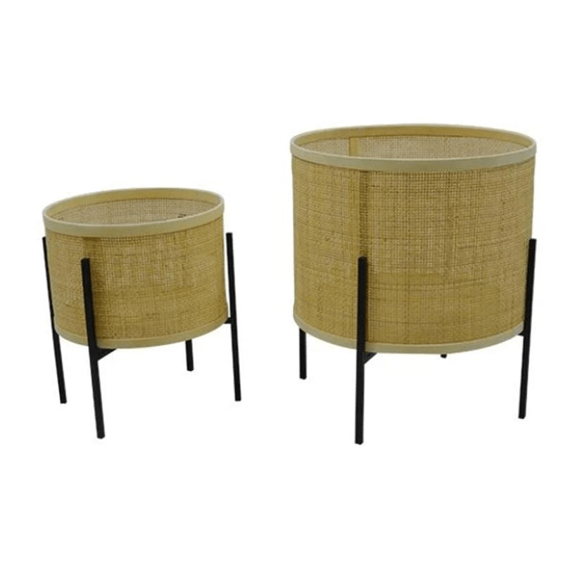 Rattan Storage Rack Stand Rattan Basket Rattan Weave Magazine Rack with