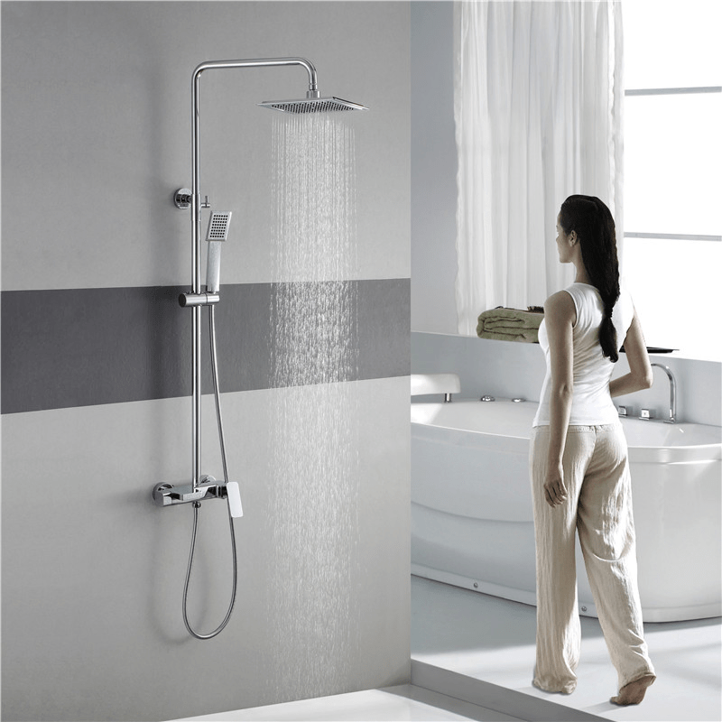 Three Functions Chrome Square Tap Waterfall Inlet Shower Room Shower