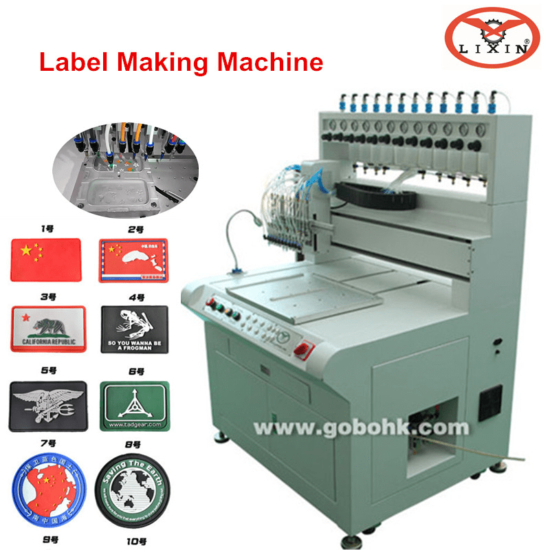 automatic pvc rubber patch/label/logo making machine pvc clothing