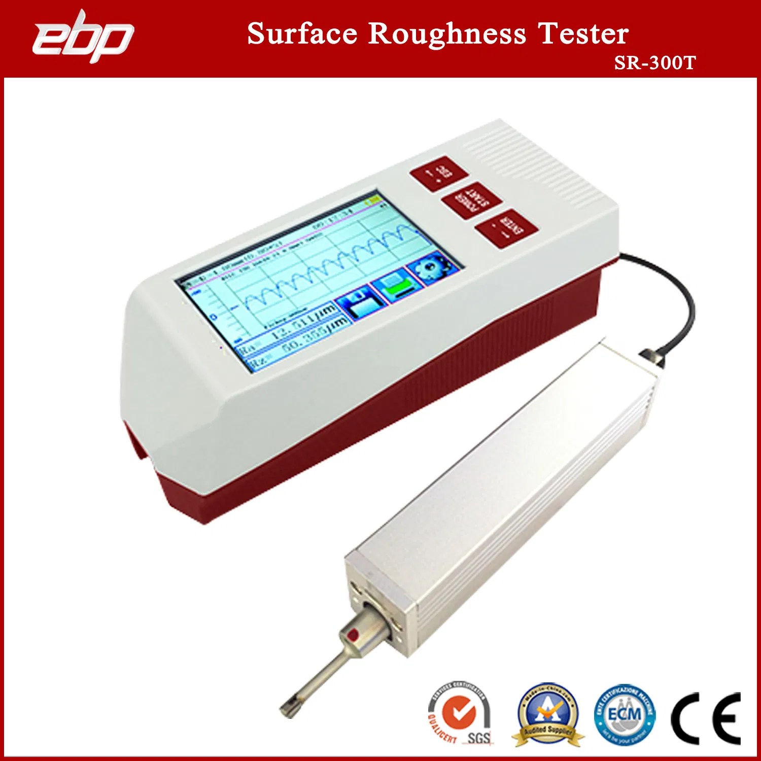 Advanced Touch Screen Portable Surface Roughness Tester with Full