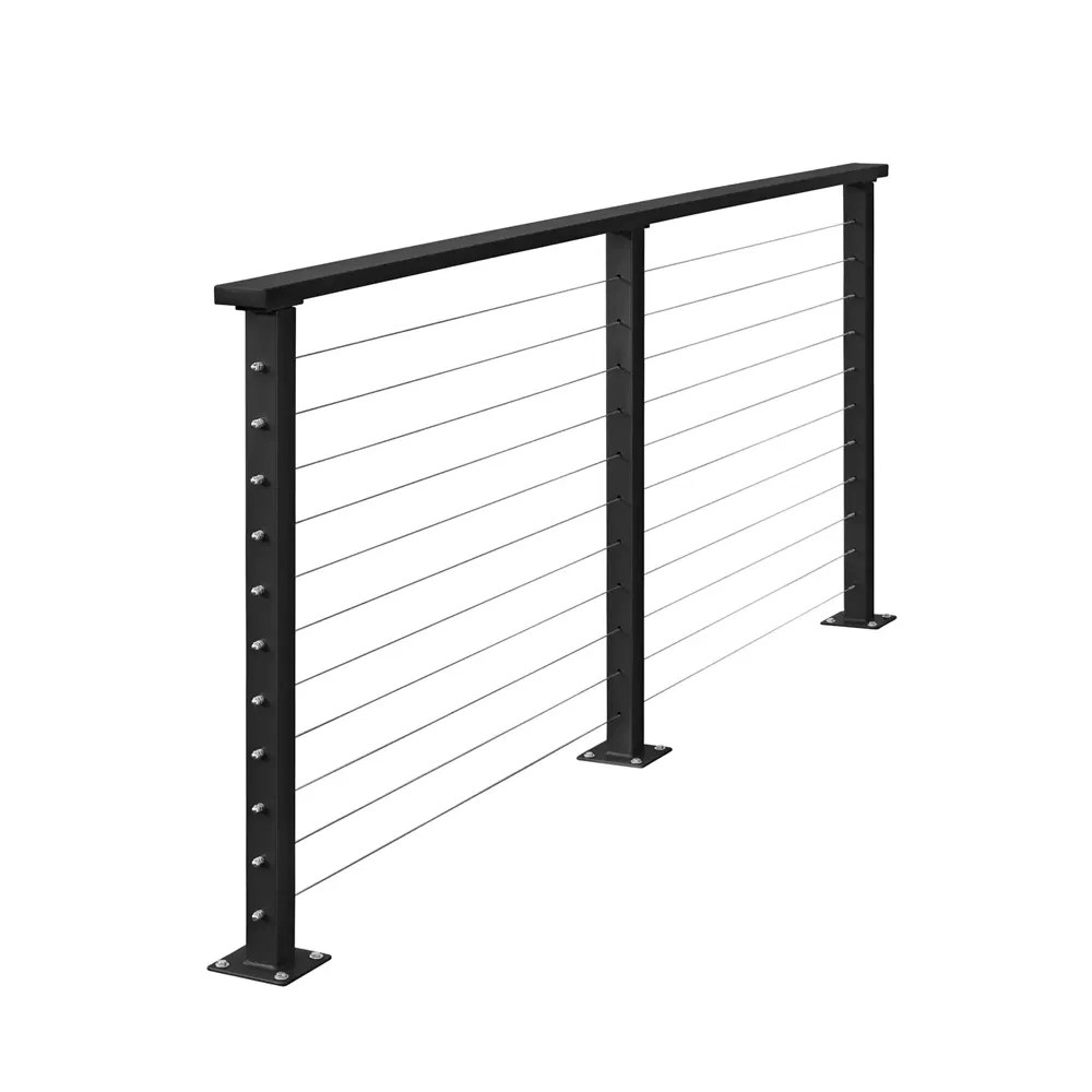 Metal Stair Railing Baluster System Rope Stainless Steel Cable Railing