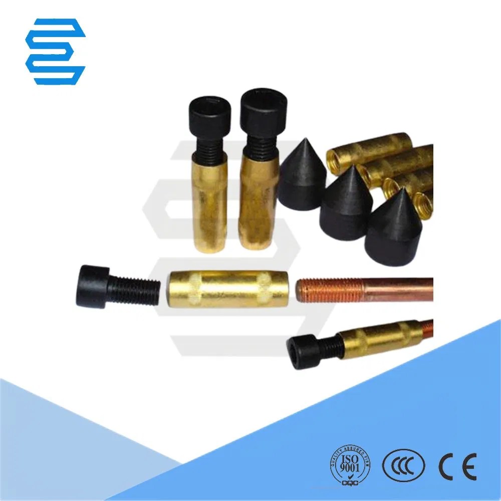 Ground Rod Fitting Threaded Brass Coupling for Earthing System China Copper Grounding Earth
