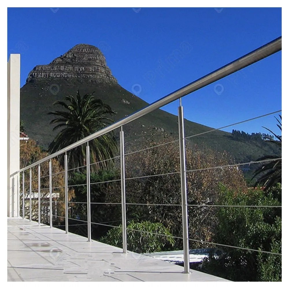 Priam China Custom Wire Rope Balustrade Railing Wire Post Handrail