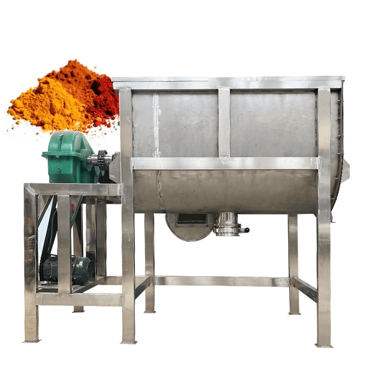 Commercial Dry Powder Blender Horizontal Ribbon Mixing Helical Ribbon