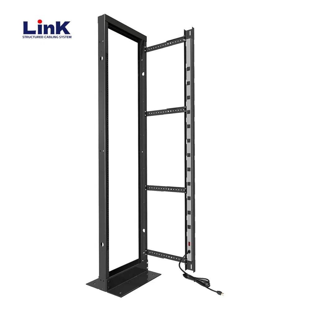 Rolling Double Open Door Server Rack 19 Inch Network Portable