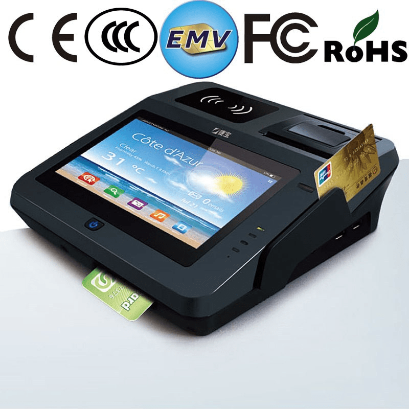 Dual Screen Android POS Swipe Card Reader with Printer/ Bluetooth