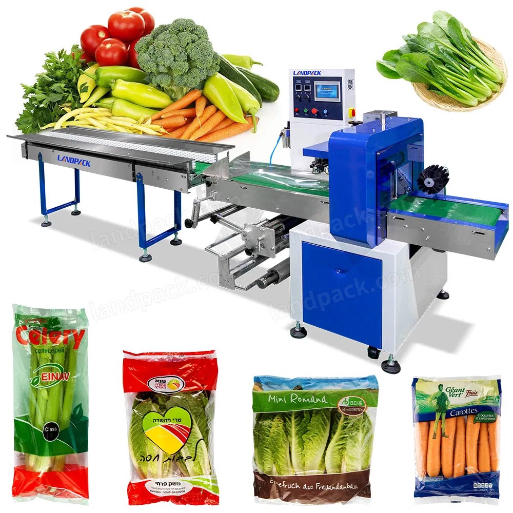 Automatic Horizontal Vegetable Lettuce Wrapping Machine Vegetable